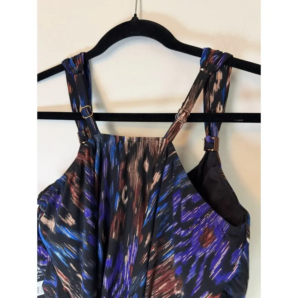 Miraclesuit Dazzle Tankini Top With Underwire in Tapiz Sz 10 NWT $146
